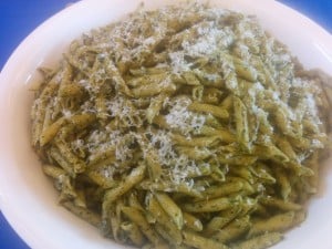 Penne Pasta with Pesto and Parmesan